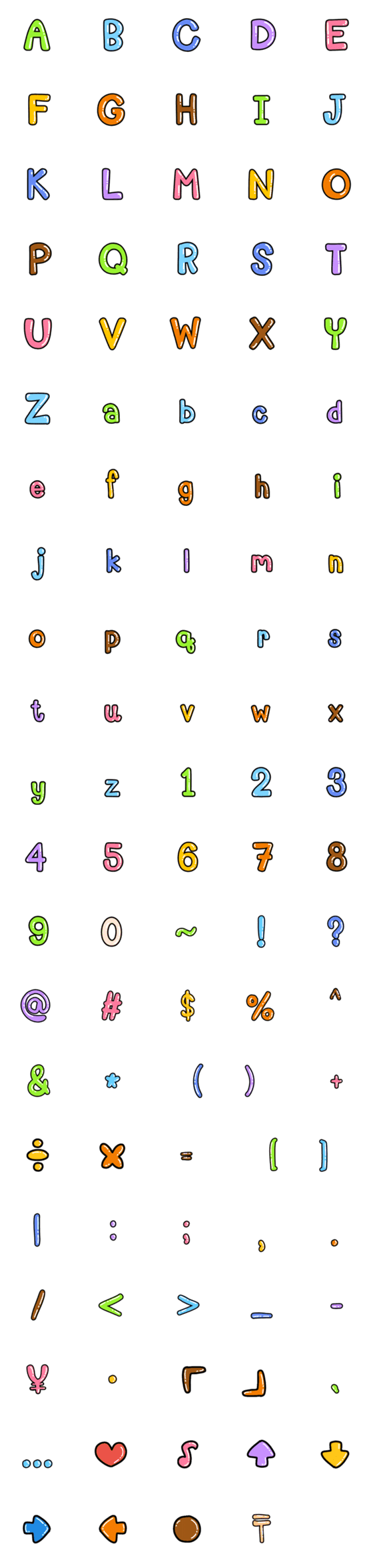 [LINE絵文字]ABC Alphabet cute emojiの画像一覧