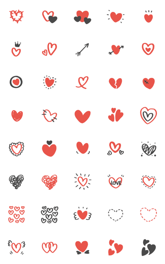 [LINE絵文字]Emoji heartheart miniの画像一覧