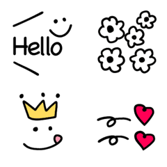 [LINE絵文字] 【シンプルでさらっと使える絵文字】の画像