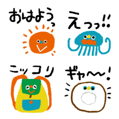 [LINE絵文字] 楽しいカラフル仲間たち絵文字の画像