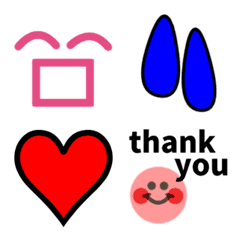 [LINE絵文字] シンプルな基本の絵文字の画像