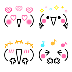 [LINE絵文字] ♡カラフル顔文字♡の画像