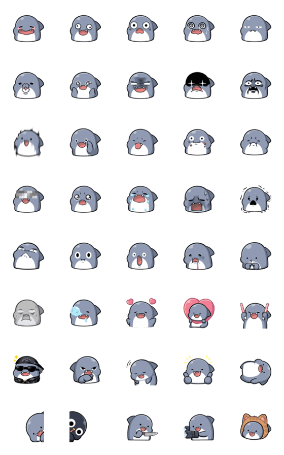 [LINE絵文字]Shahimi shark Emoji 2の画像一覧