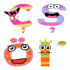 [LINE絵文字] キャラがトルコとオランダ文字の形の画像