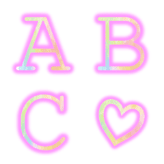 neon ＆ gradation emoji pink2