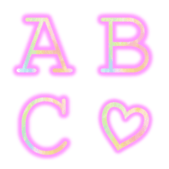 [LINE絵文字] neon ＆ gradation emoji pink2の画像