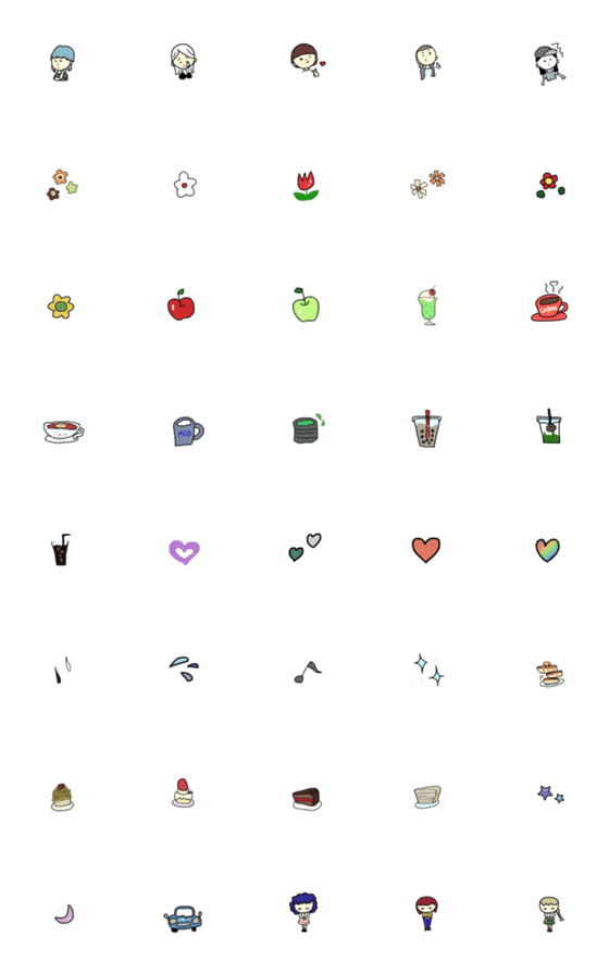 [LINE絵文字]レトロポップエモ字の画像一覧