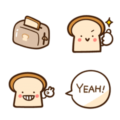 [LINE絵文字] ゆる食パン シンプルかわいいパンの絵文字の画像