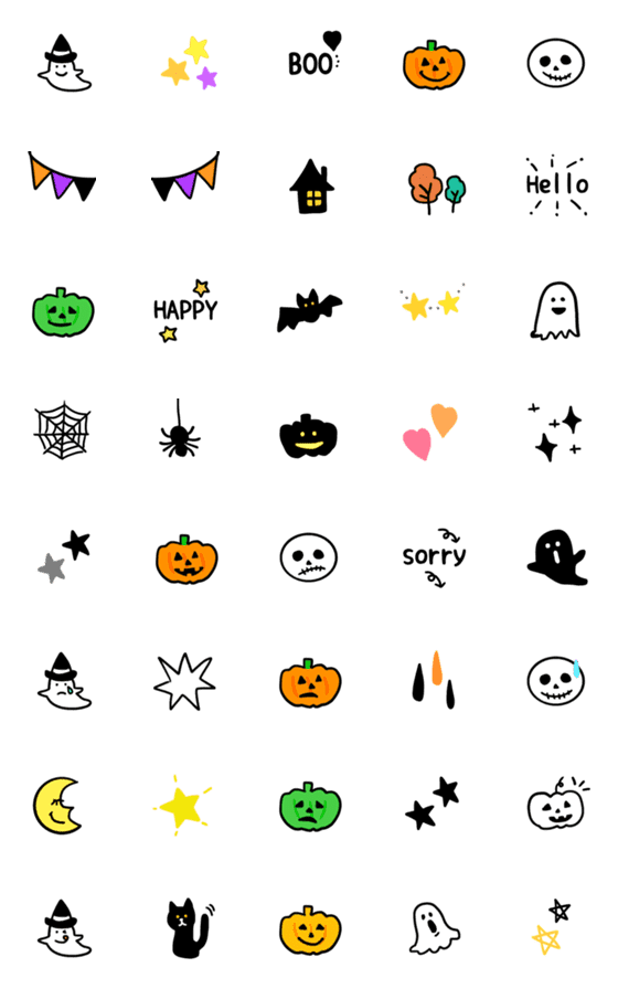 [LINE絵文字]【Halloween❤︎かわいいお化けたち❤︎】の画像一覧