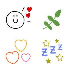 [LINE絵文字] 線画絵文字*☆の画像