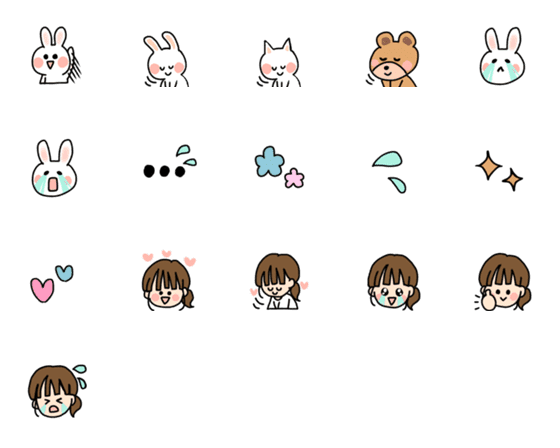 [LINE絵文字]animals ＆girlsの画像一覧