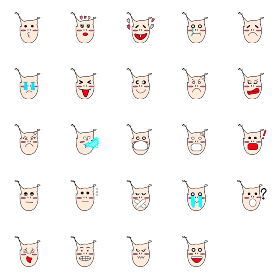 [LINE絵文字]The pig's daily life emojiの画像一覧