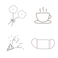 [LINE絵文字] ✳︎くすみカラーシンプル線画✳︎の画像