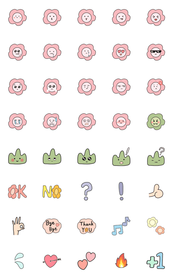 [LINE絵文字]Cute Flower Emoji ！の画像一覧