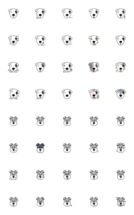 [LINE絵文字]Cute Dog Emoji: Dan and Totoの画像一覧