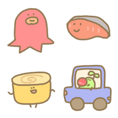 動物弁当手書きクレヨン毎日使える細くすみの絵文字メイン画像