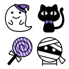 [LINE絵文字] ダークかわいい★シンプルハロウィン絵文字の画像