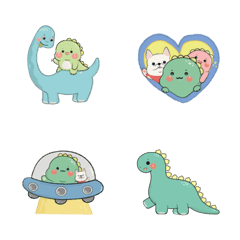 [LINE絵文字] Dino Gotchi Chubby : Emoji Cuteの画像