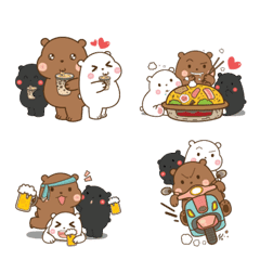 [LINE絵文字] Three Chubby Bears Gang 2の画像