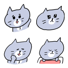 [LINE絵文字] 灰色キャットの絵文字の画像