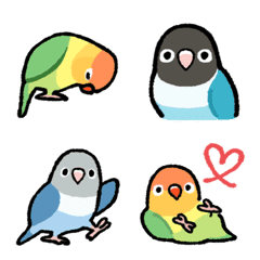ラクガキ動物園55-6【ボタンインコ2】の絵文字メイン画像