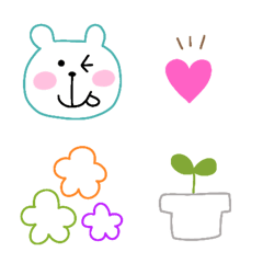 [LINE絵文字] くまさん線画絵文字の画像