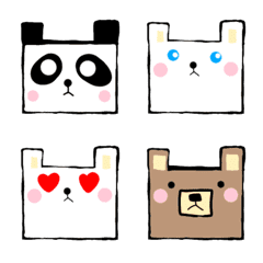 四角ウサギパンダクマの絵文字メイン画像