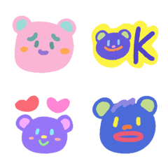 [LINE絵文字] Colorful Bears Emojisの画像