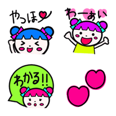 [LINE絵文字] カラフル女の子絵文字！！の画像