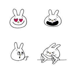 [LINE絵文字] うさぎ 日常 表情 絵文字の画像