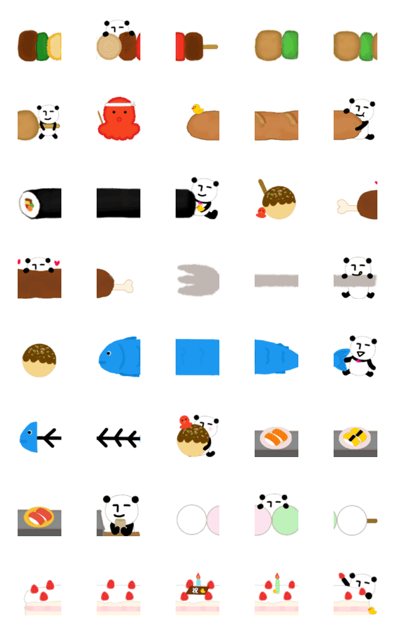 [LINE絵文字]無表情パンダRK 絵文字20の画像一覧