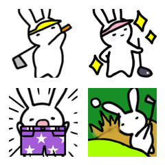 [LINE絵文字] ゴルフ大好きうさぎ 絵文字3の画像