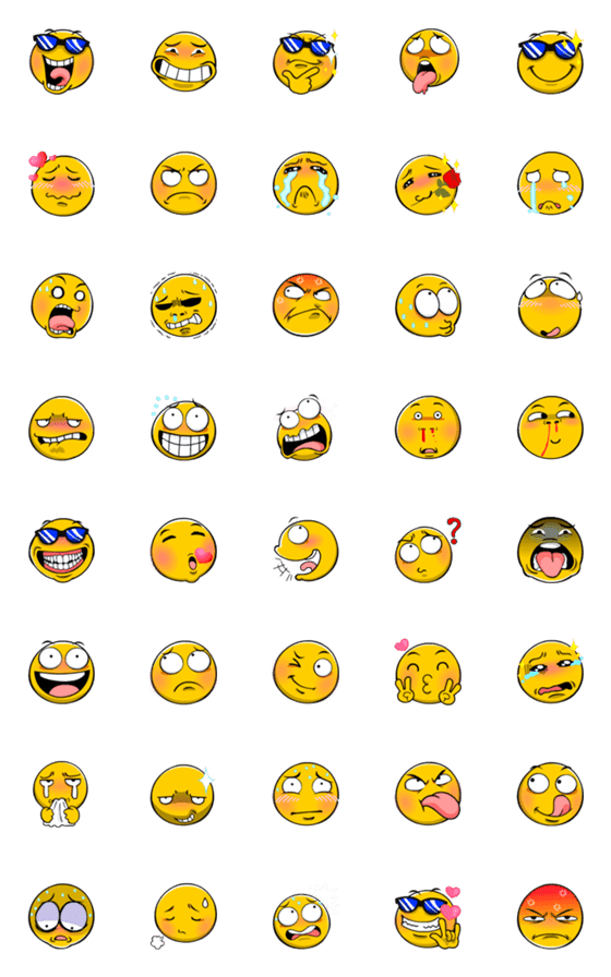 [LINE絵文字]Yellow Man Emoji so cute Vol.2の画像一覧