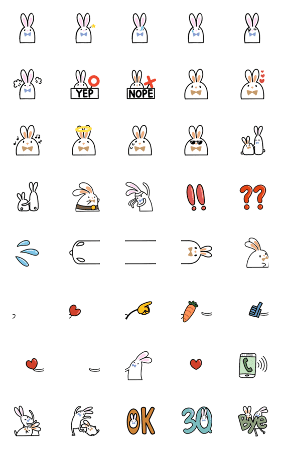 [LINE絵文字]TwoRabbit small stickerの画像一覧