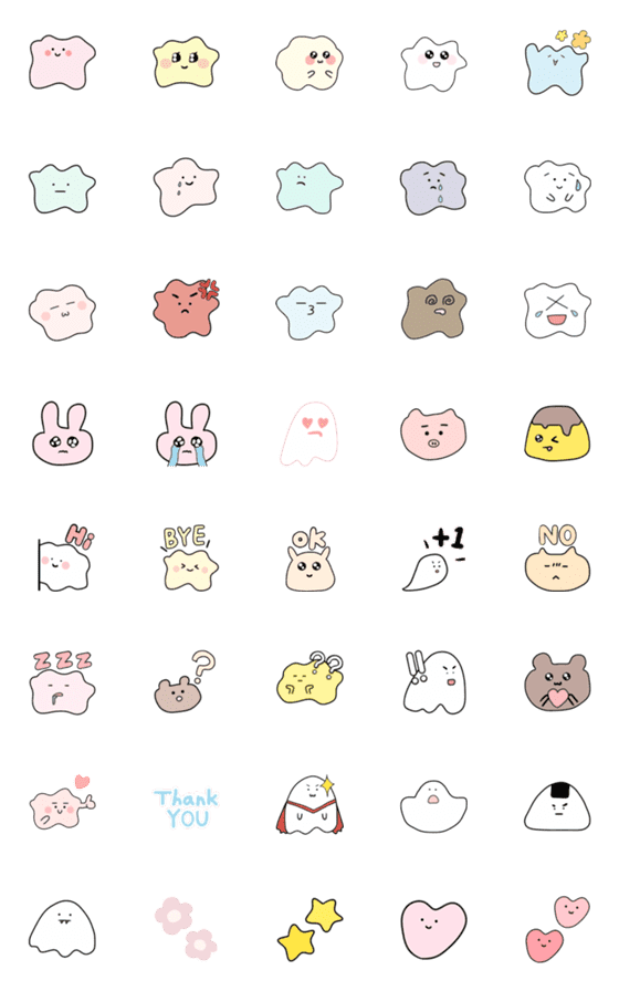 [LINE絵文字]Cute Marshmallow？の画像一覧