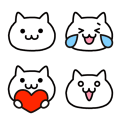 [LINE絵文字] 白ねこシンプル絵文字の画像