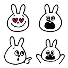 [LINE絵文字] うさぎ シンプル 日常 表情 記号の画像