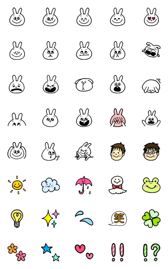 [LINE絵文字]うさぎ シンプル 日常 表情 記号の画像一覧