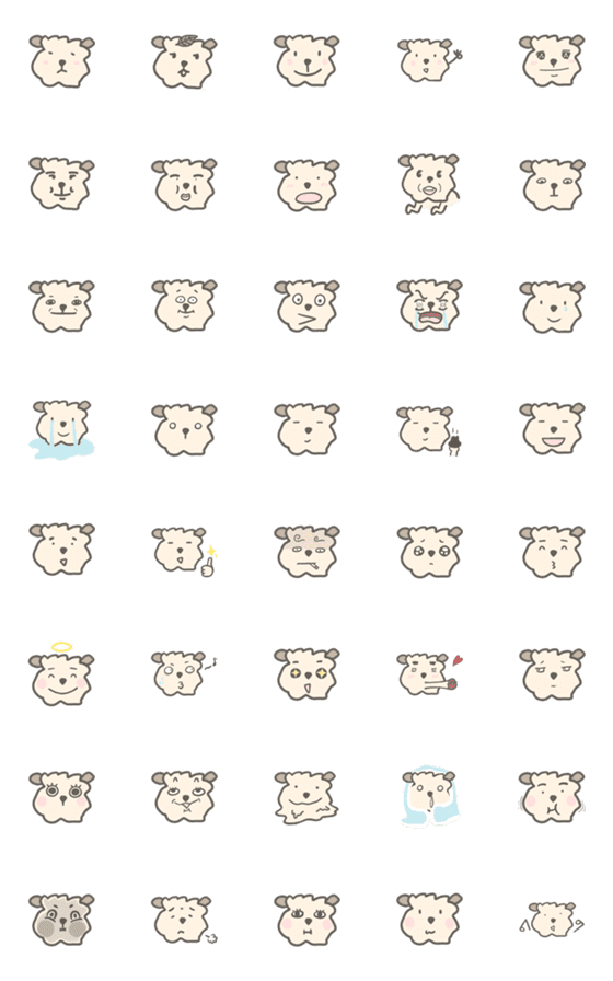 [LINE絵文字]Cutieeeee Sheepの画像一覧