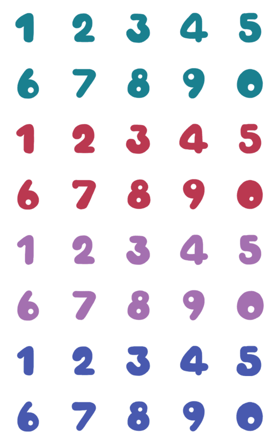 [LINE絵文字]Number puffy colorful emojiの画像一覧