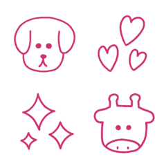[LINE絵文字] シンプルピンクな絵文字の画像