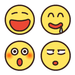 [LINE絵文字] シンプルな顔の絵文字！の画像