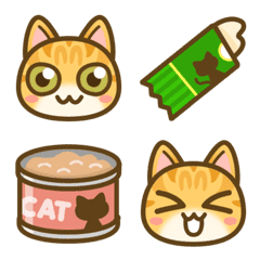 [LINE絵文字] かわいい茶トラ猫★絵文字の画像