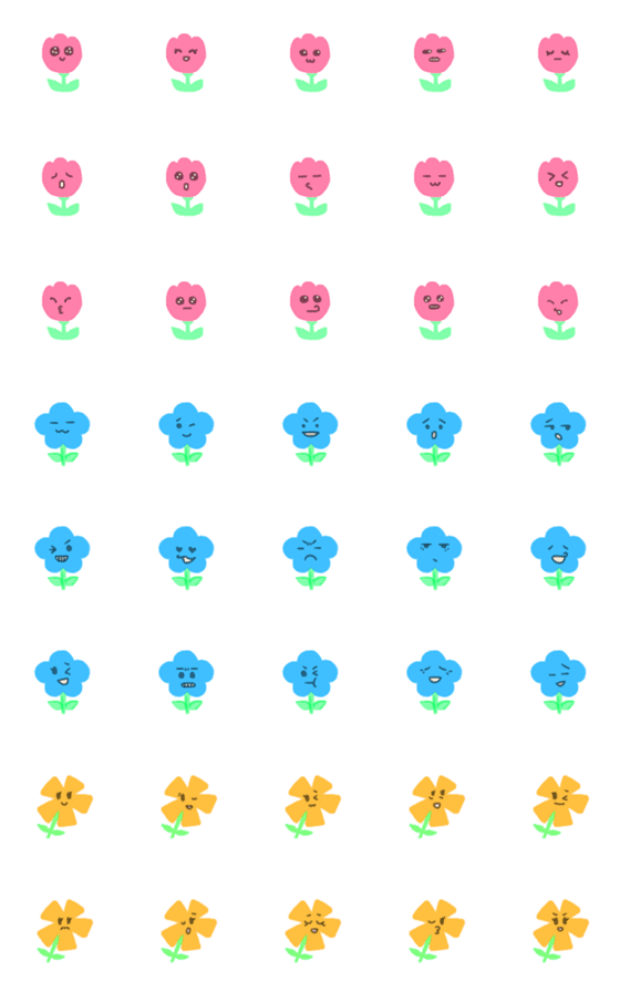 [LINE絵文字]愉快な花の仲間達の画像一覧