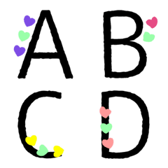 [LINE絵文字] アルファベット+数字2♥A-Z♥0-9(ハート)の画像