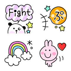 [LINE絵文字] パンダ＆うさちゃん絵文字の画像