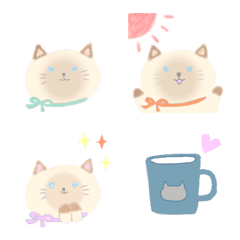 [LINE絵文字] ねこちゃんのまいにち シャムver.の画像