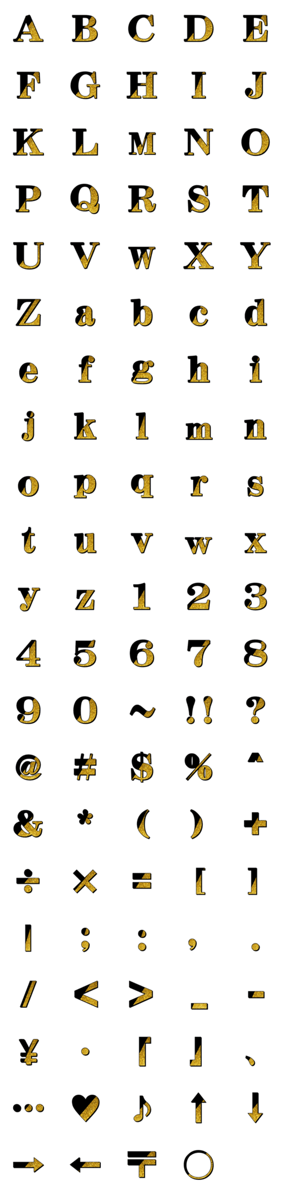 [LINE絵文字]two tone emoji gold ＆ blackの画像一覧