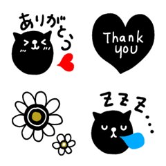 [LINE絵文字] mottoの黒猫絵文字♡の画像
