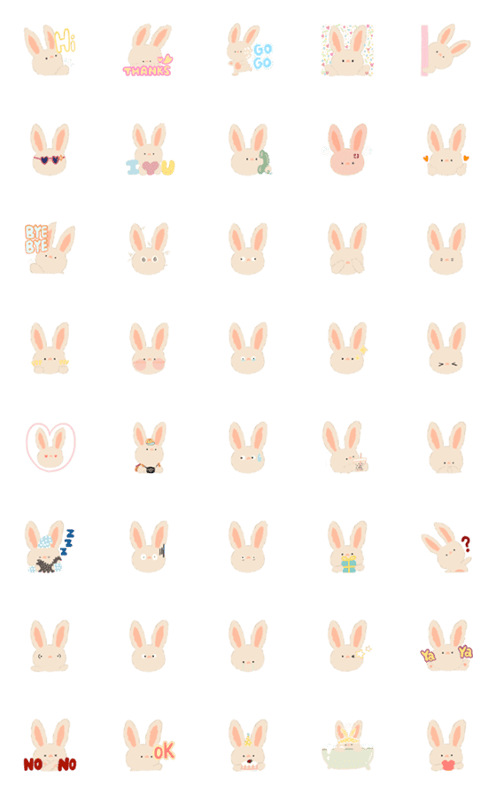 [LINE絵文字]Bunny NuanNuan Emojiの画像一覧